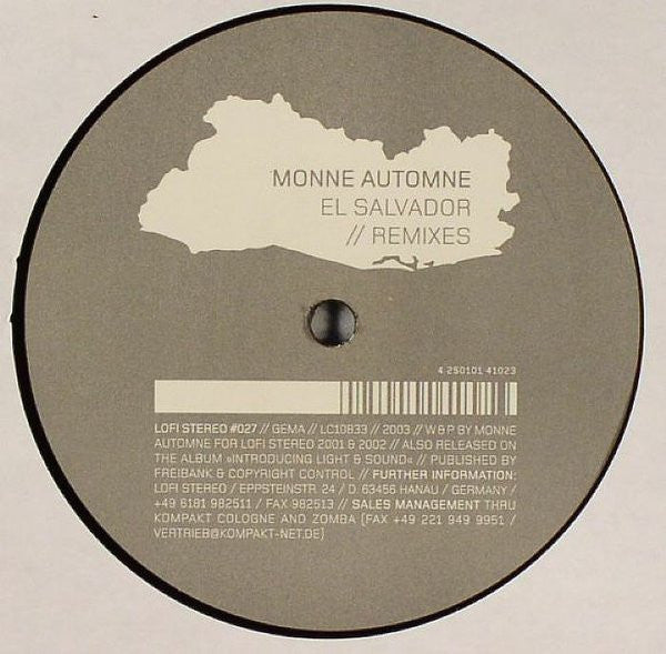 Monne Automne : El Salvador (Remixes) (12")