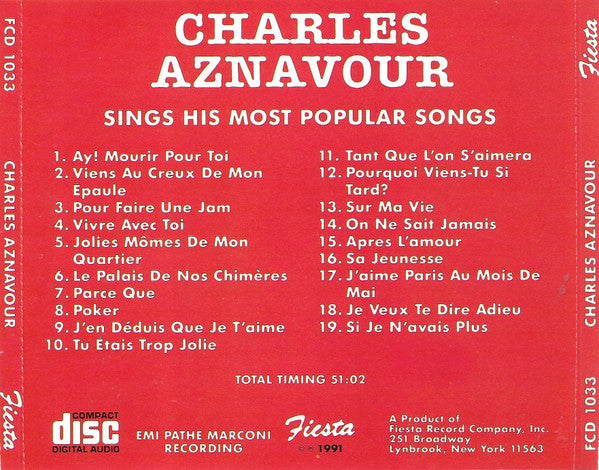 Charles Aznavour : Charles Aznavour (CD, Comp)