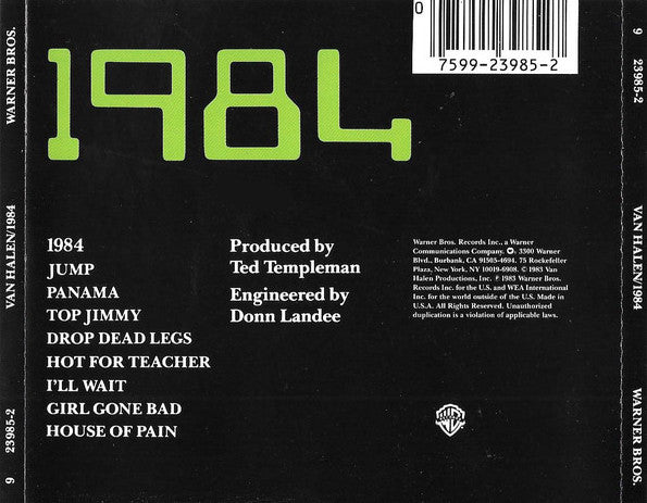 Van Halen : 1984 (CD, Album, RE, RP, SRC)