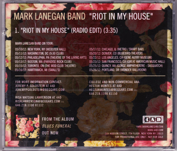 Mark Lanegan Band : Riot In My House (CD, Promo)