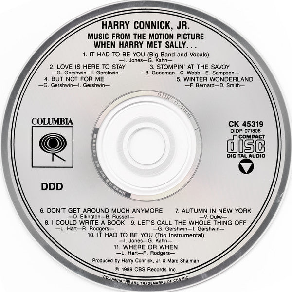Harry Connick, Jr. : Music From The Motion Picture "When Harry Met Sally..." (CD, Album)