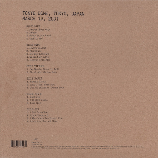 Kiss : Off The Soundboard Tokyo 2001 (3xLP, Ltd)