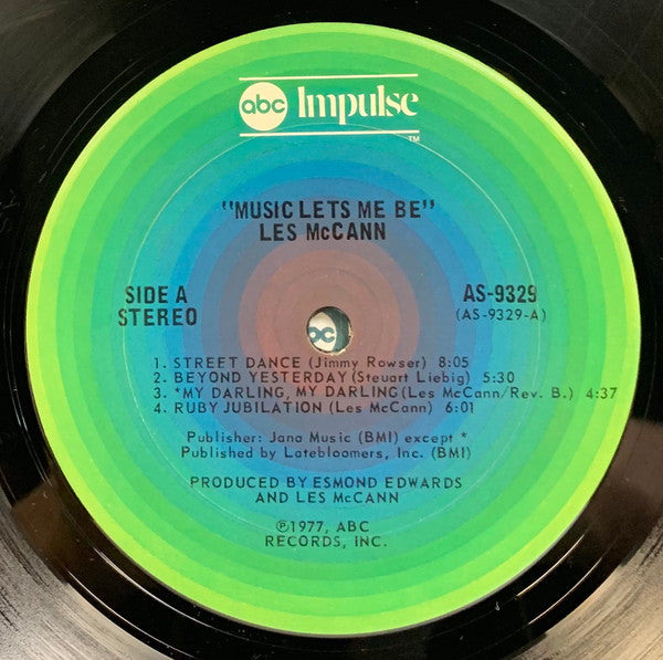 Les McCann : Music Lets Me Be (LP, Album, San)