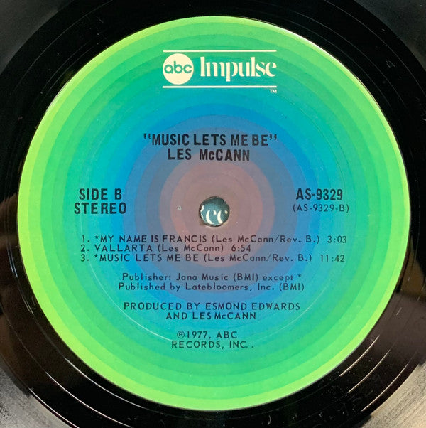Les McCann : Music Lets Me Be (LP, Album, San)