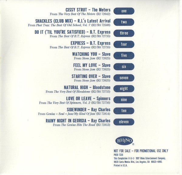 Various : Rhino Masters Of The Old School (2nd Quarter 1997 Urban Sampler) (CD, Comp, Promo, Smplr)