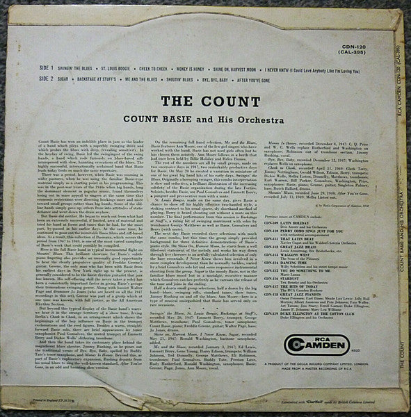 Count Basie : The Count (LP, Mono)