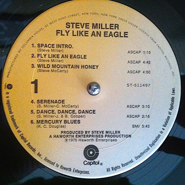 Steve Miller Band : Fly Like An Eagle (LP, Album, Club, Col)