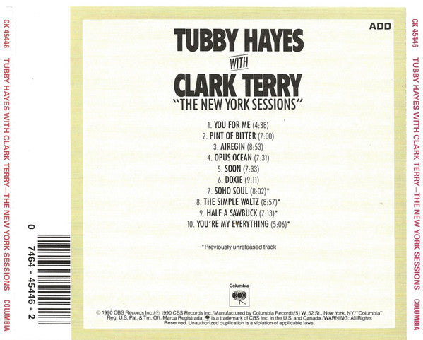 Tubby Hayes With Clark Terry : The New York Sessions (CD, Album, RE, RM)