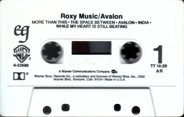 Roxy Music : Avalon (Cass, Album, AR,)