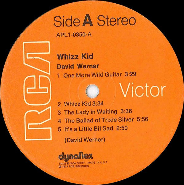 David Werner : Whizz Kid (LP, Album, Ind)