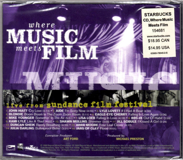 Various : Where Music Meets Film (Live From Sundance Film Festival) (CD, Comp)