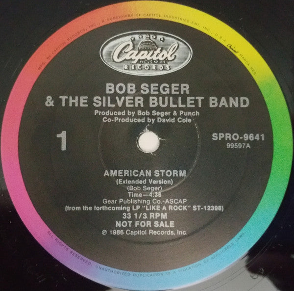 Bob Seger And The Silver Bullet Band : American Storm (Extended Version) (12", Promo)