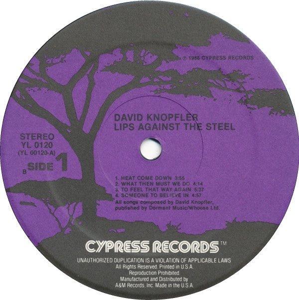 David Knopfler : Lips Against The Steel (LP, Album)