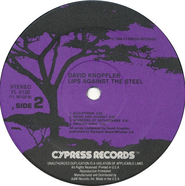 David Knopfler : Lips Against The Steel (LP, Album)