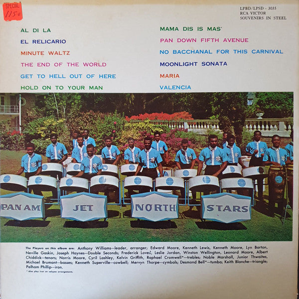 Pan Am Jet North Stars Steelband : Souvenirs In Steel (LP)