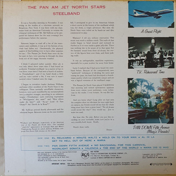 Pan Am Jet North Stars Steelband : Souvenirs In Steel (LP)