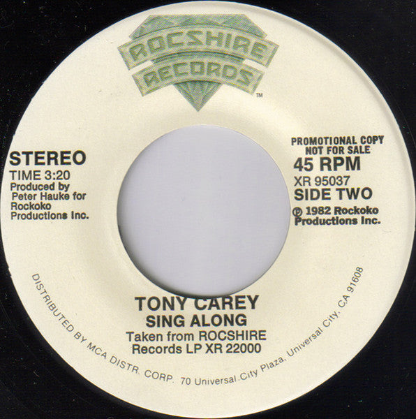 Tony Carey : West Coast Summer Nights (7", Promo)