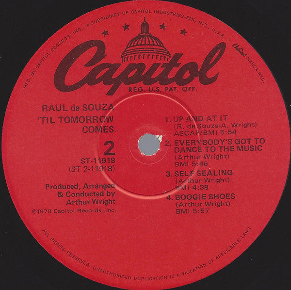 Raul De Souza : 'Til Tomorrow Comes (LP, Album)