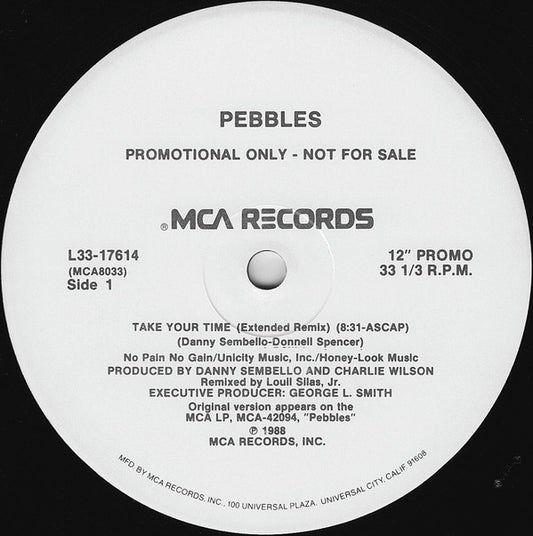 Pebbles : Take Your Time (12", Single, Promo)