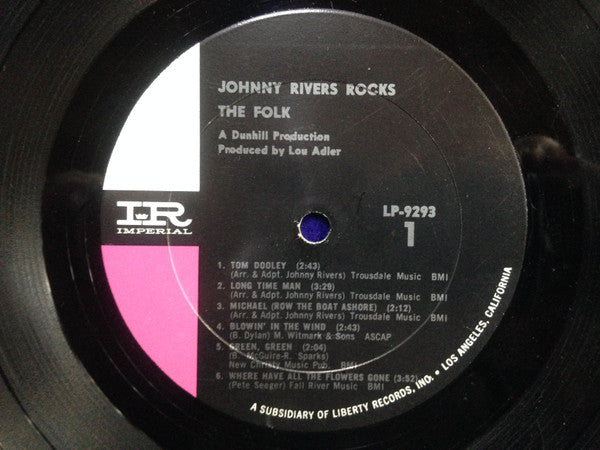 Johnny Rivers : Johnny Rivers Rocks The Folk (LP, Album, Mono)