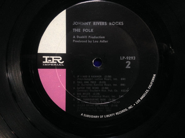 Johnny Rivers : Johnny Rivers Rocks The Folk (LP, Album, Mono)