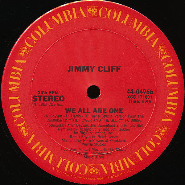 Jimmy Cliff : We All Are One (12")