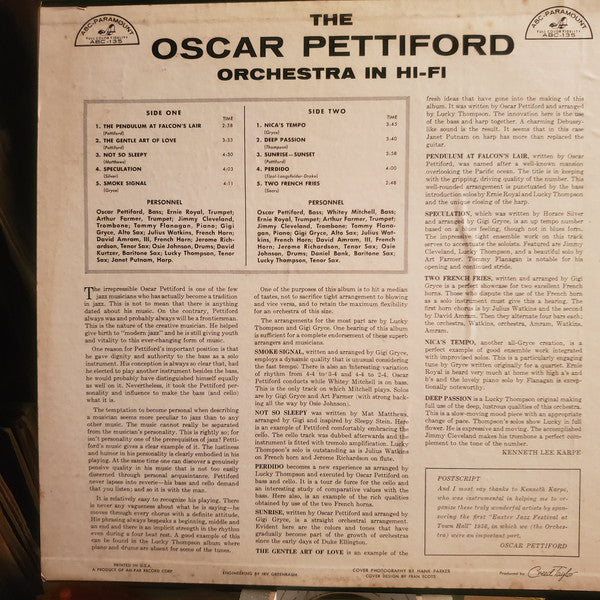 Oscar Pettiford Orchestra : In Hi-Fi (LP, Album)