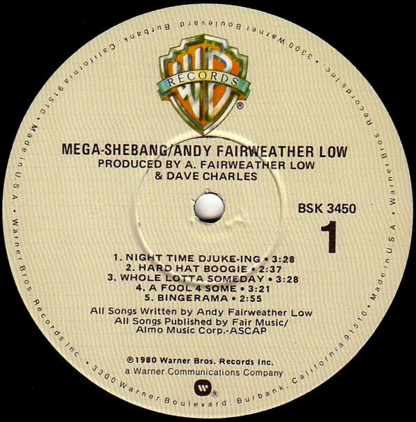 Andy Fairweather-Low : Mega-Shebang (LP, Album, LA )