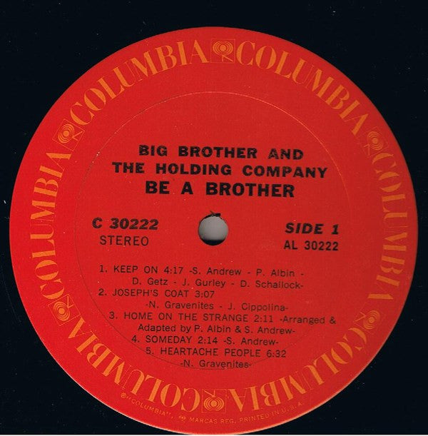 Big Brother & The Holding Company : Be A Brother (LP, Album, San)