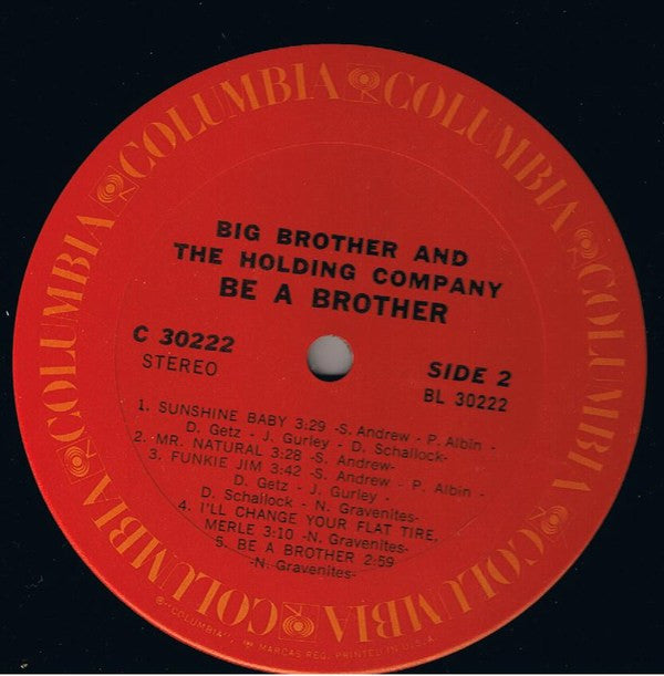 Big Brother & The Holding Company : Be A Brother (LP, Album, San)