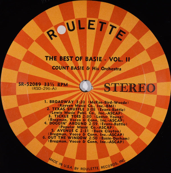 Count Basie Orchestra : The Best Of Basie Vol. 2 (LP, Comp)