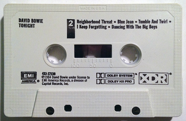 David Bowie : Tonight (Cass, Album, Whi)
