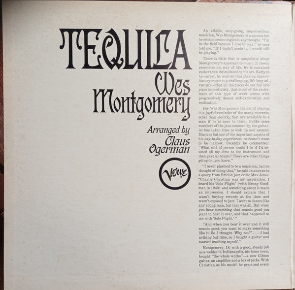 Wes Montgomery : Tequila (LP, Album, Mono, Gat)