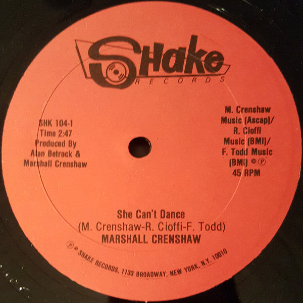 Marshall Crenshaw : Something's Gonna Happen / She Can't Dance (12", Single)