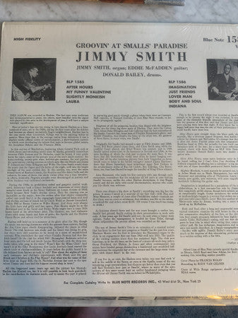 Jimmy Smith : Groovin' At Smalls' Paradise (Volume 1) (LP, Album, Mono, RP)