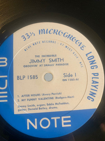 Jimmy Smith : Groovin' At Smalls' Paradise (Volume 1) (LP, Album, Mono, RP)