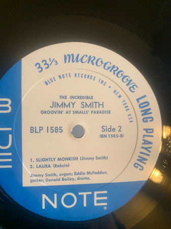 Jimmy Smith : Groovin' At Smalls' Paradise (Volume 1) (LP, Album, Mono, RP)
