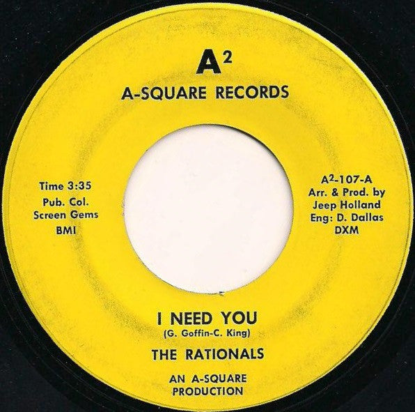 The Rationals : I Need You (7")