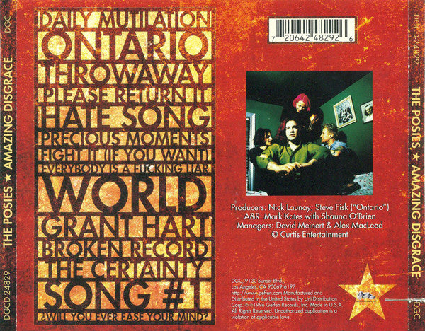 The Posies : Amazing Disgrace (CD, Album)