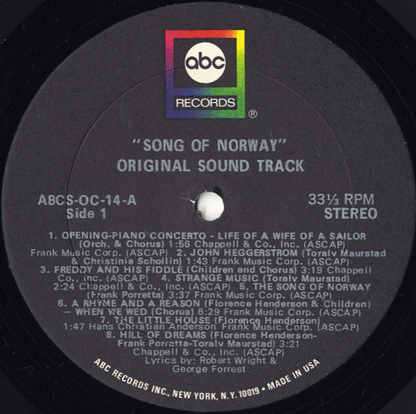 Various : Song Of Norway - Original Motion Picture Soundtrack (LP)