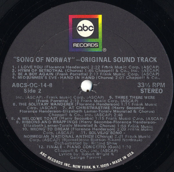 Various : Song Of Norway - Original Motion Picture Soundtrack (LP)