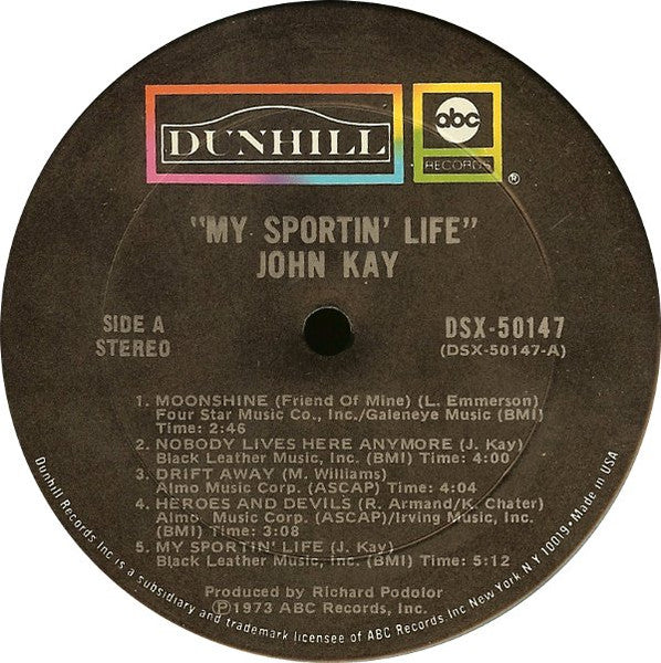 John Kay : My Sportin' Life (LP, Album, Gat)