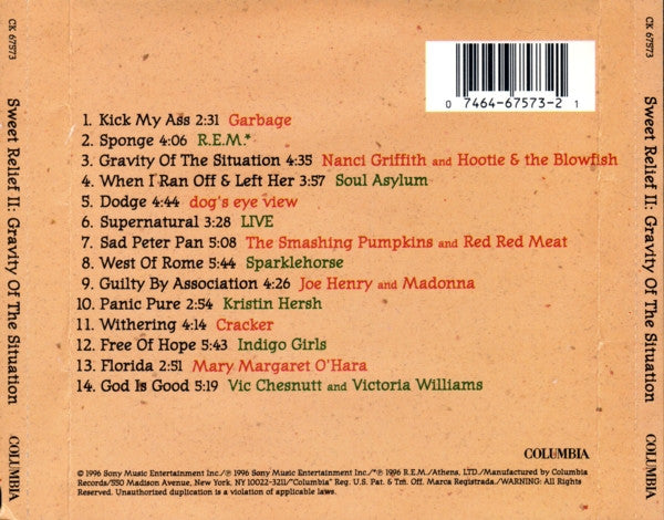 Various : Sweet Relief II: Gravity Of The Situation (The Songs Of Vic Chesnutt) (CD, Album, Pit)