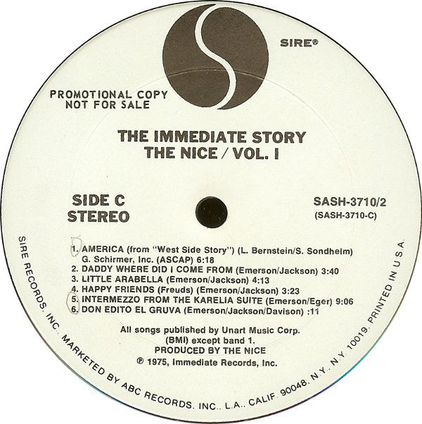 The Nice : The Immediate Story: Volume One (2xLP, Comp, Promo)