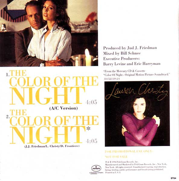 Lauren Christy : The Color Of The Night (CD, Single, Promo)