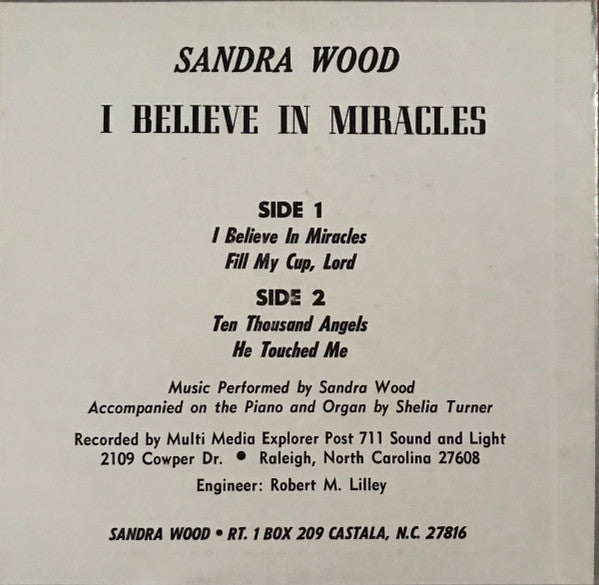 Sandra Wood : I Believe In Miracles (7", EP)