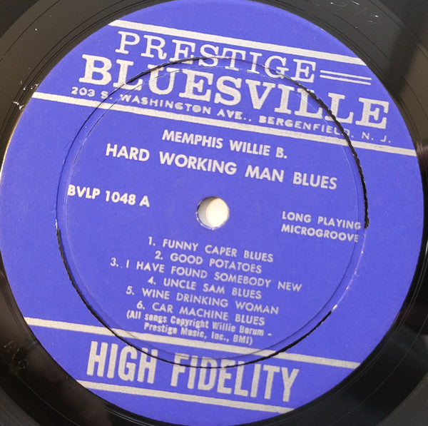 Memphis Willie B. : Hard Working Man Blues (LP, Album, Mono)