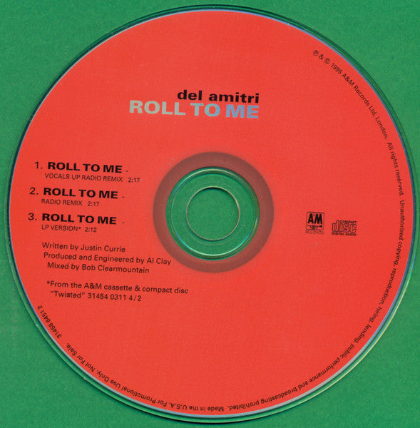 Del Amitri : Roll To Me (CD, Single, Promo)