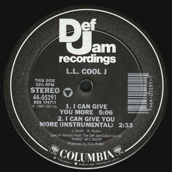 LL Cool J : I Can Give You More / I Can't Live Without My Radio (12")