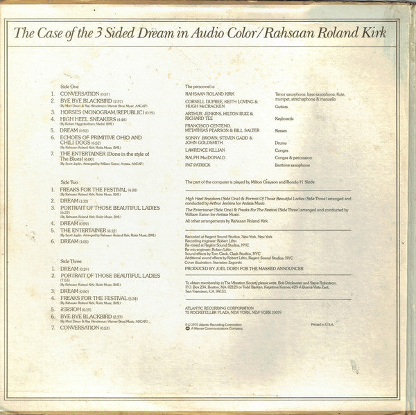 Roland Kirk : The Case Of The 3 Sided Dream In Audio Color (2xLP, Album, PR)
